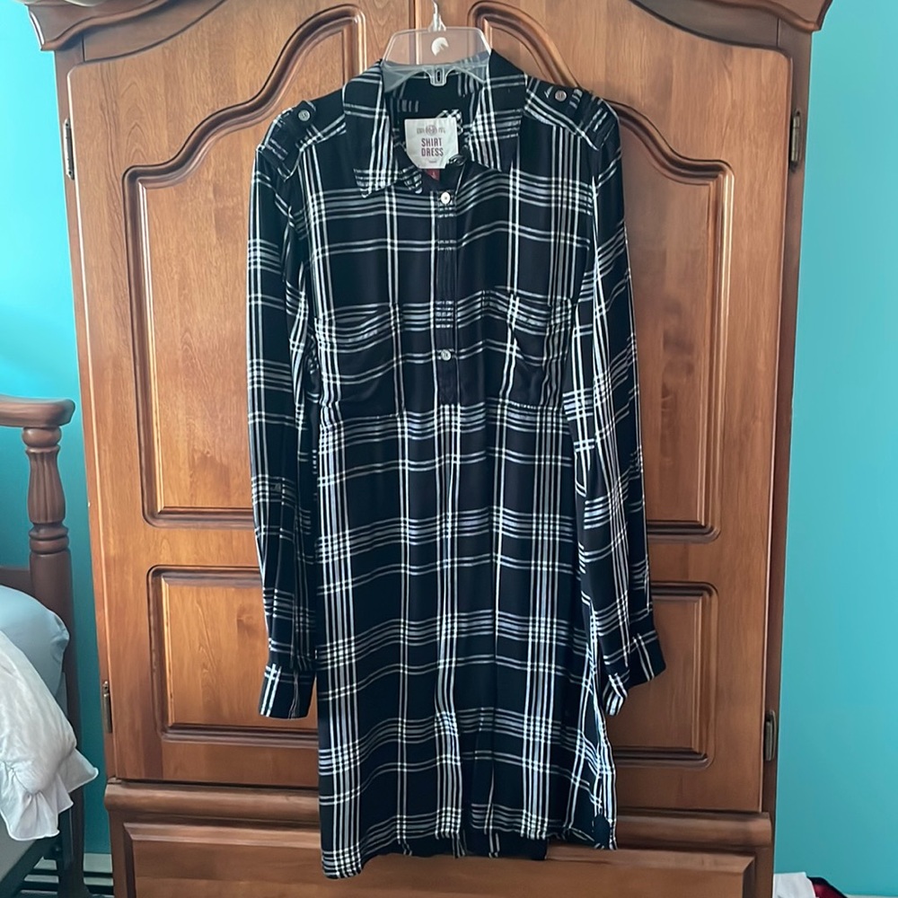 SO plaid shirt dress